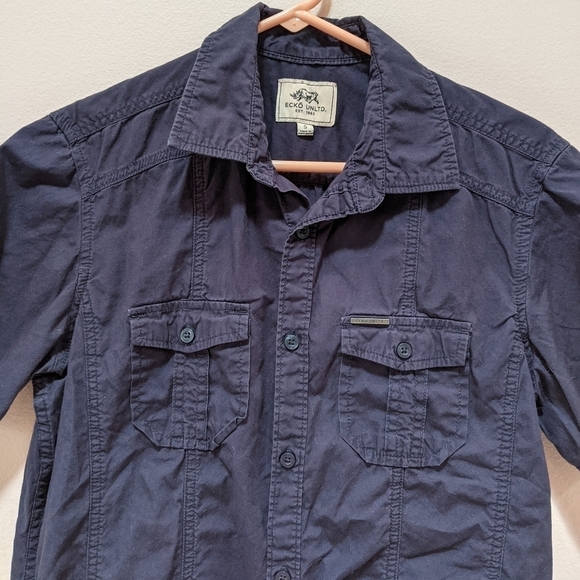 Ecko Unlimited Men's Short Sleeve Button Down Sm - Picture 6 of 7